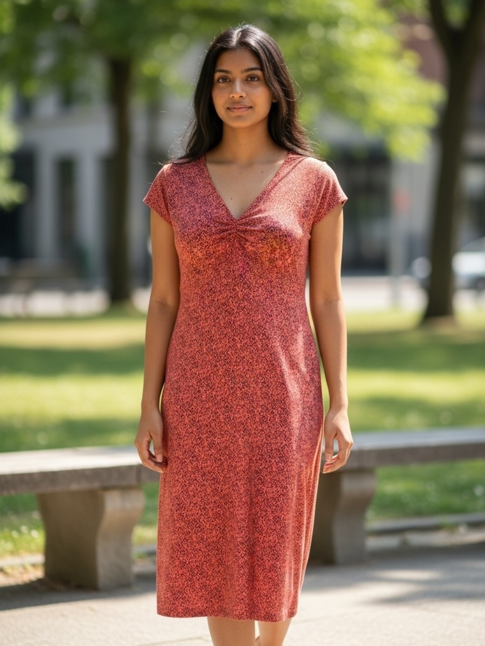 Toad&Co Rust and Black Geometric Knit Dress